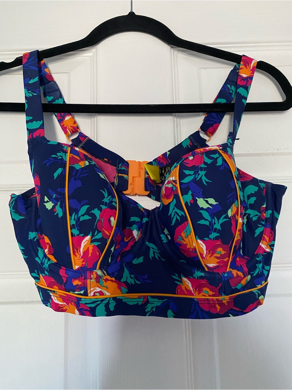 Cleo Floral Underwire two piece swim in Navy w/Multicolor Floral 36DD/E/bottomXL